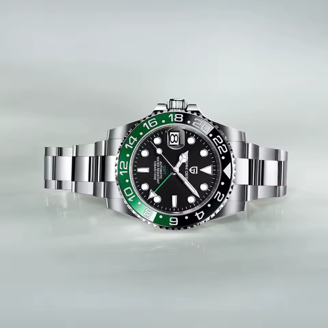 Emerald GMT Steel Watch
