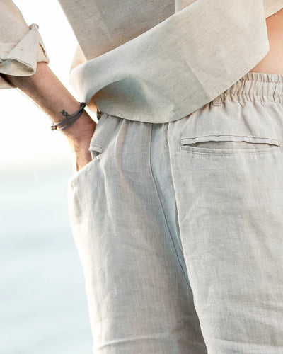 Linen Ease Shorts – Beige