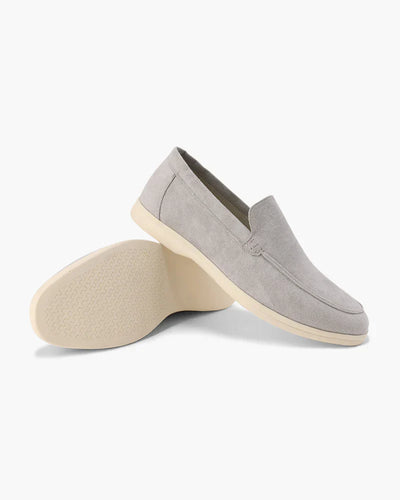 Suede Comfort Loafers – Light Gray