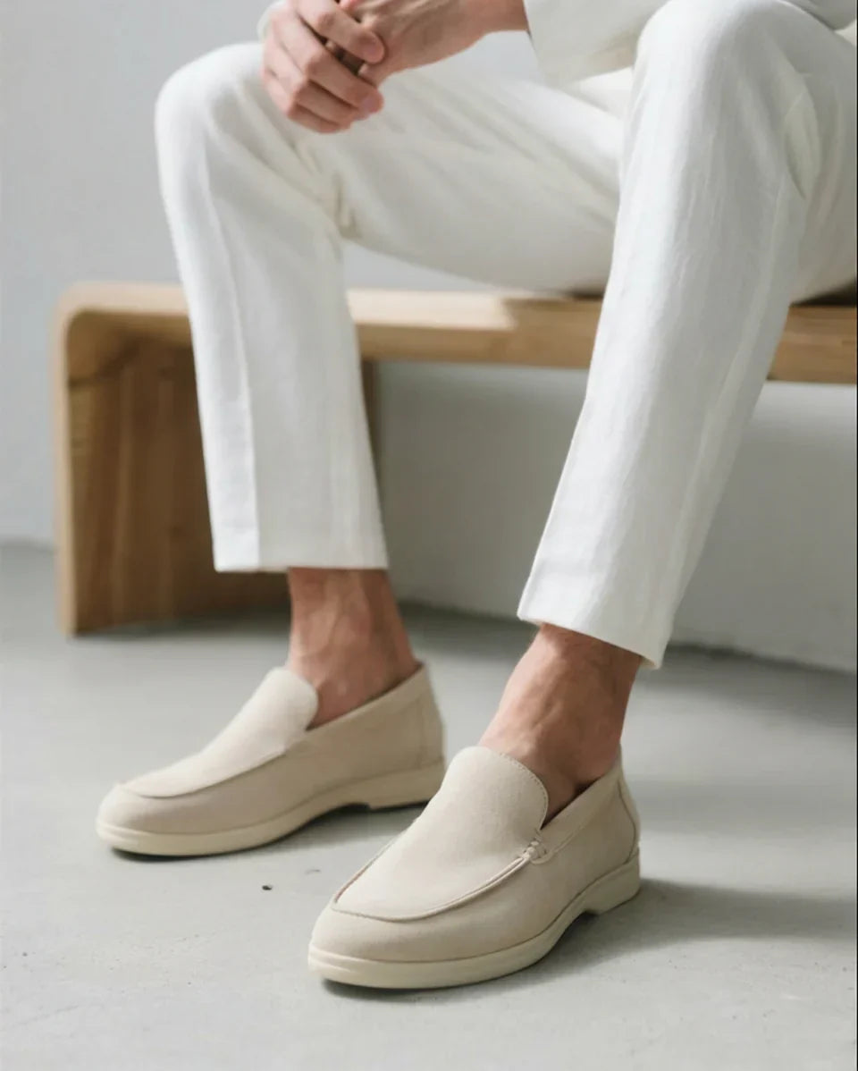 Suede Comfort Loafers – Beige