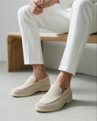 Suede Comfort Loafers – Beige