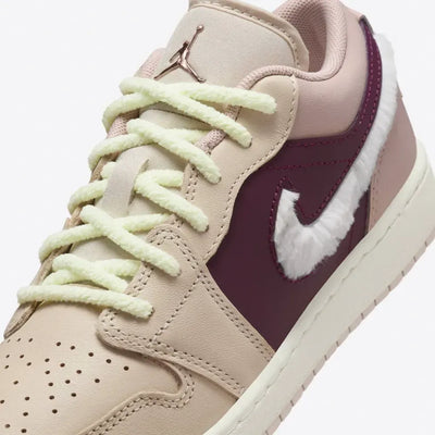 AJ 1 Low - Fur Swoosh Pink Oxford