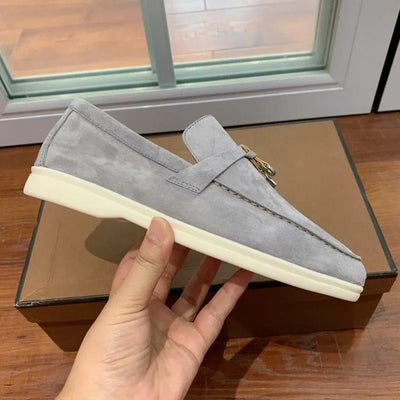 LRP Summer Walk Loafers – Grey Suede (Metal Detail)