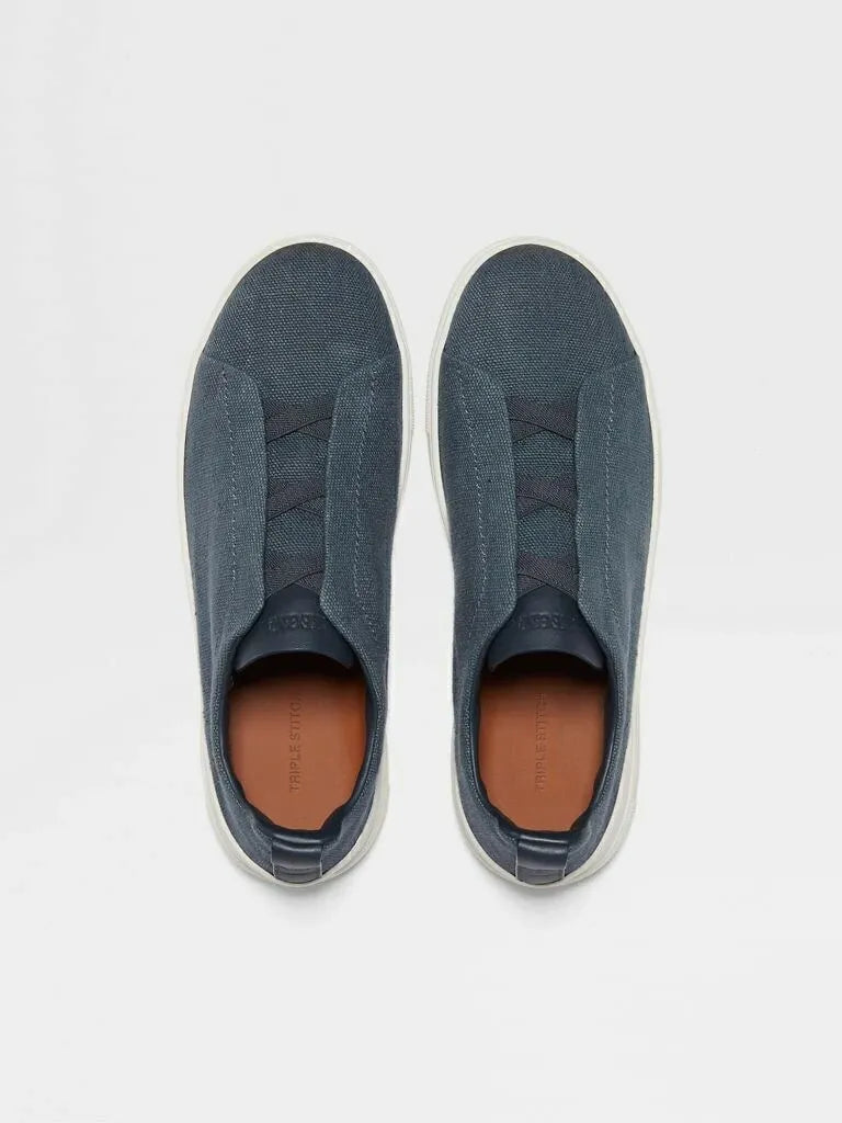 ZGN Triple Stitch Canvas Sneakers – Blue