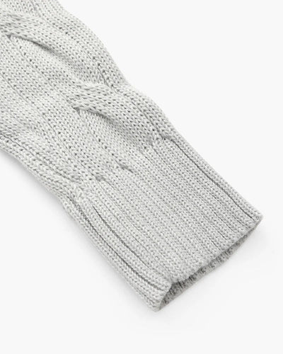 Verbier Heritage Cable Knit Zip Sweater – Light Grey