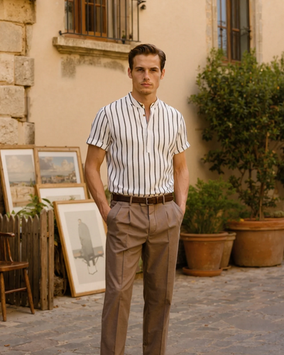 Linen Stripe Shirt – White