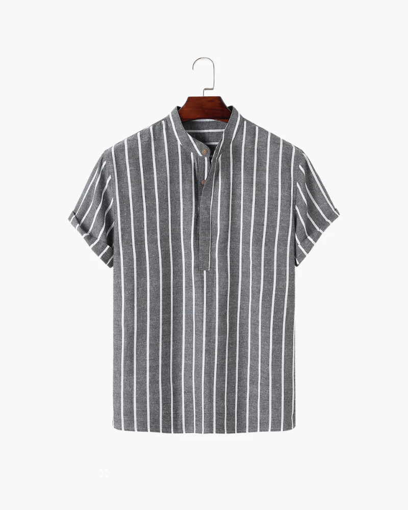 Linen Stripe Shirt – Gray
