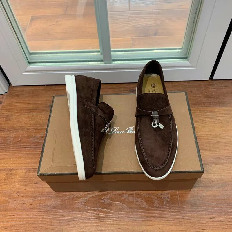 LRP Summer Walk Loafers – Dark Brown Suede (Metal Detail)