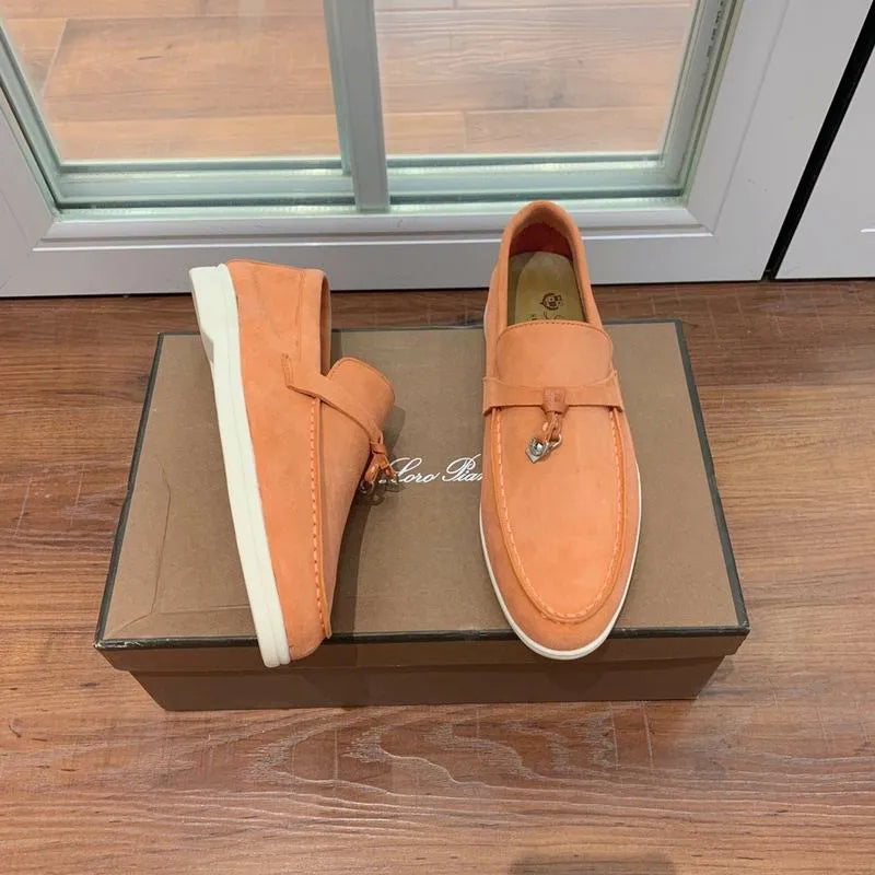 LRP Summer Walk Loafers – Orange Suede (Metal Detail)