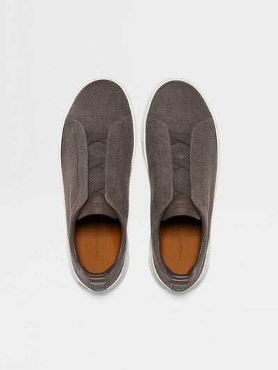ZGN Triple Stitch Brown Canvas Sneakers