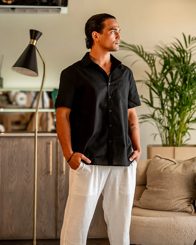 Linen Classic Shirt – Black