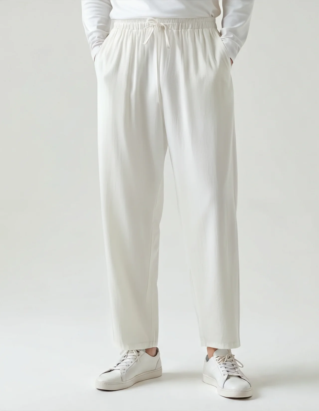 Linen Ease Pants – White