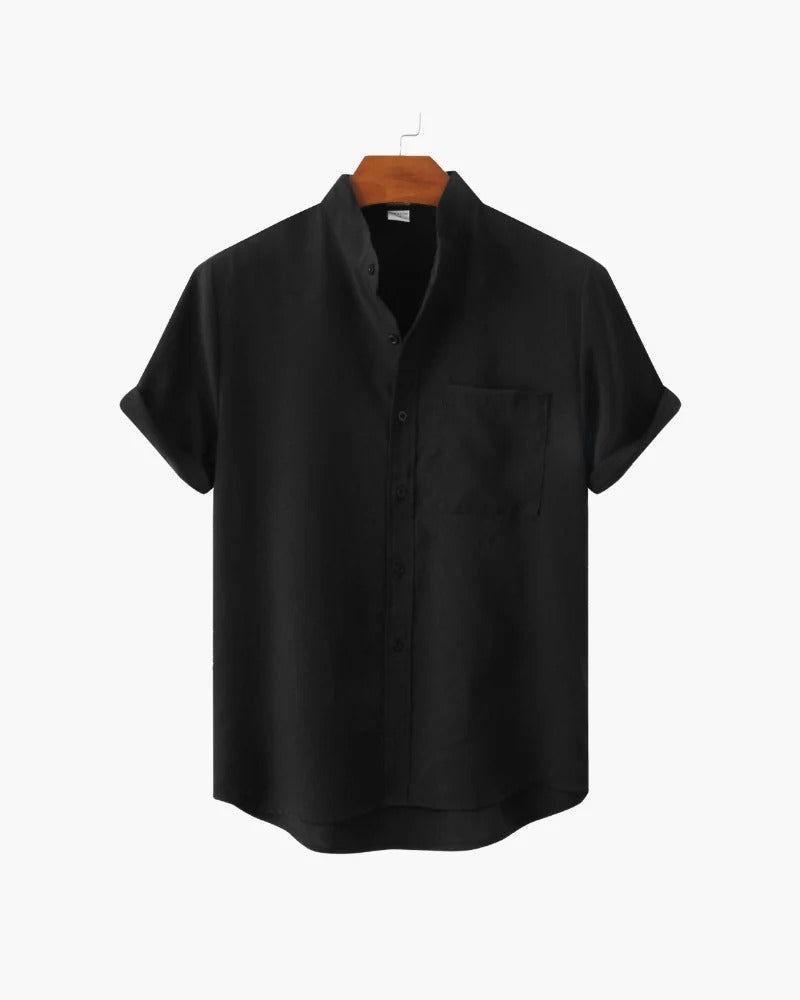 Mandarin Breeze Shirt – Black
