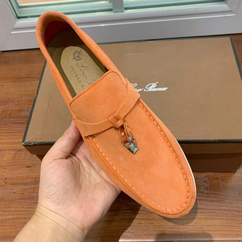 LRP Summer Walk Loafers – Orange Suede (Metal Detail)