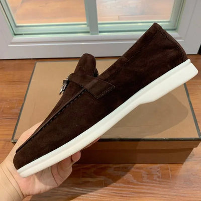 LRP Summer Walk Loafers – Dark Brown Suede (Metal Detail)