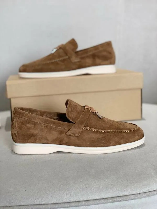 LRP Summer Walk Loafers – Brown Suede (Metal Detail)