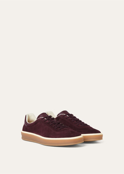 LP Walk Sneaker Suede Calf Split – Very Dark Maroon