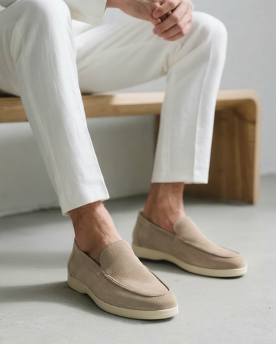 Suede Comfort Loafers – Taupe