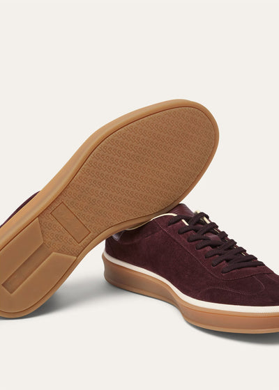 LP Walk Sneaker Suede Calf Split – Very Dark Maroon