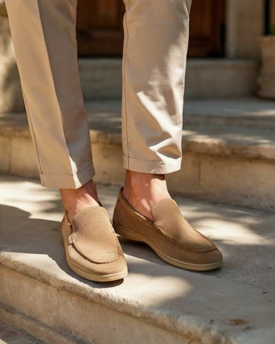 Suede Luxe Slip-Ons – Caramel