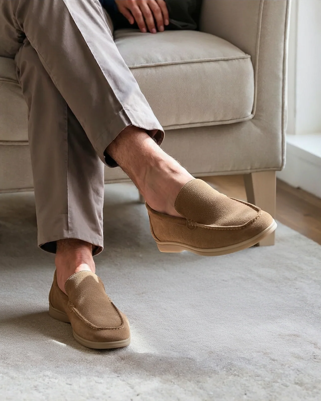 Suede Luxe Slip-Ons – Caramel