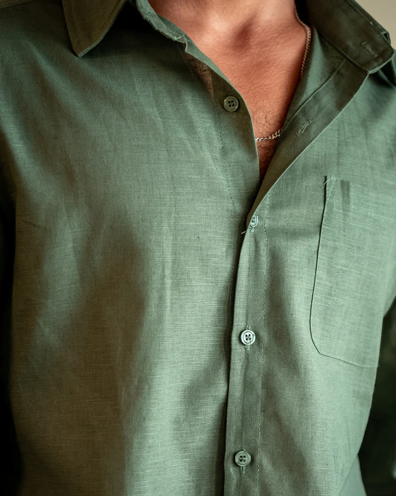 Linen Breeze Shirt - Green