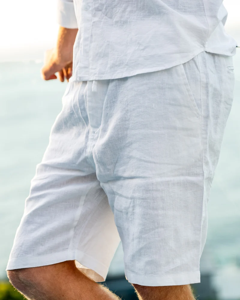 Linen Ease Shorts – White