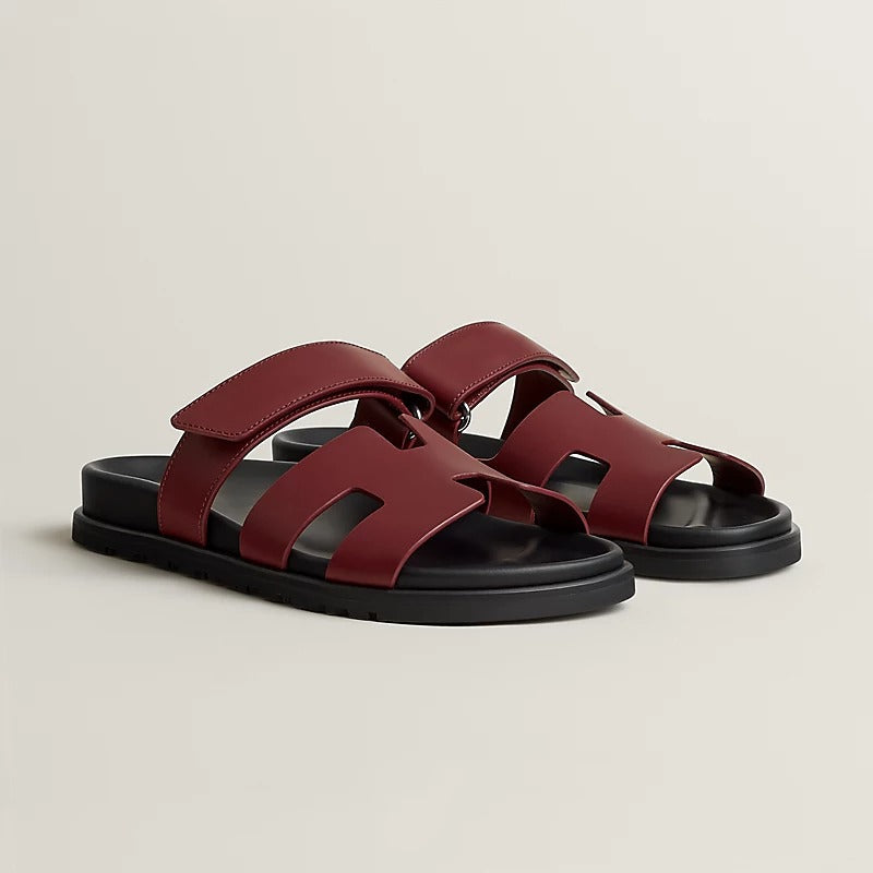 HMS Chypre Leather Sandal – Burgundy