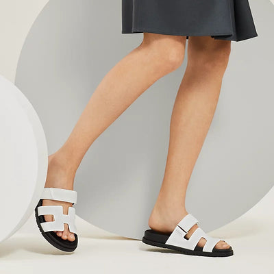 HMS Chypre Leather Sandal – White