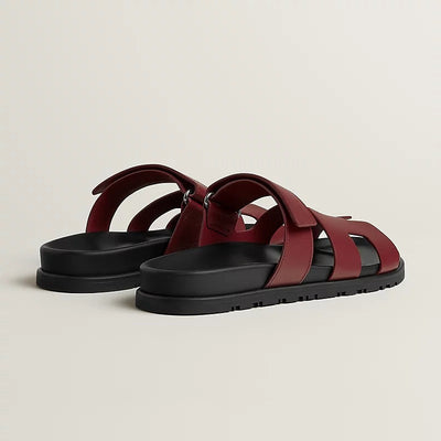 HMS Chypre Leather Sandal – Burgundy