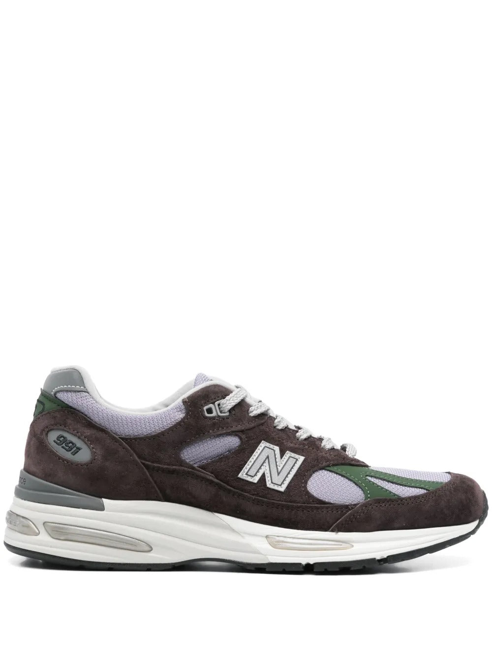 NB 991v2 - Dark Brown/Lavender/Forest Green