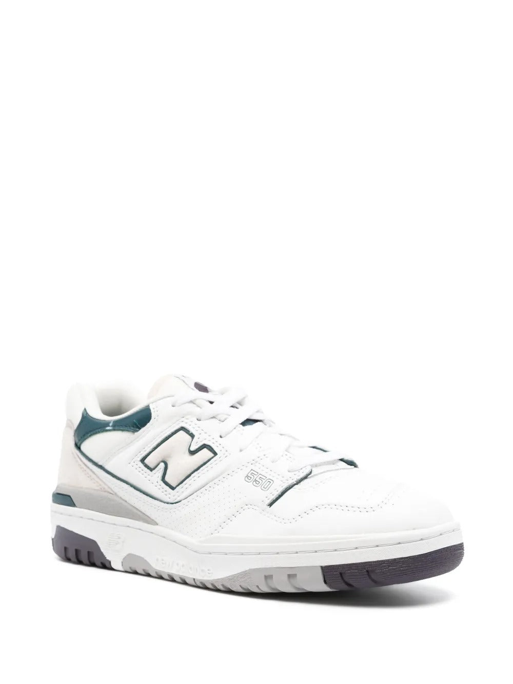 NB 550 - White/Dark Teal/Light Beige