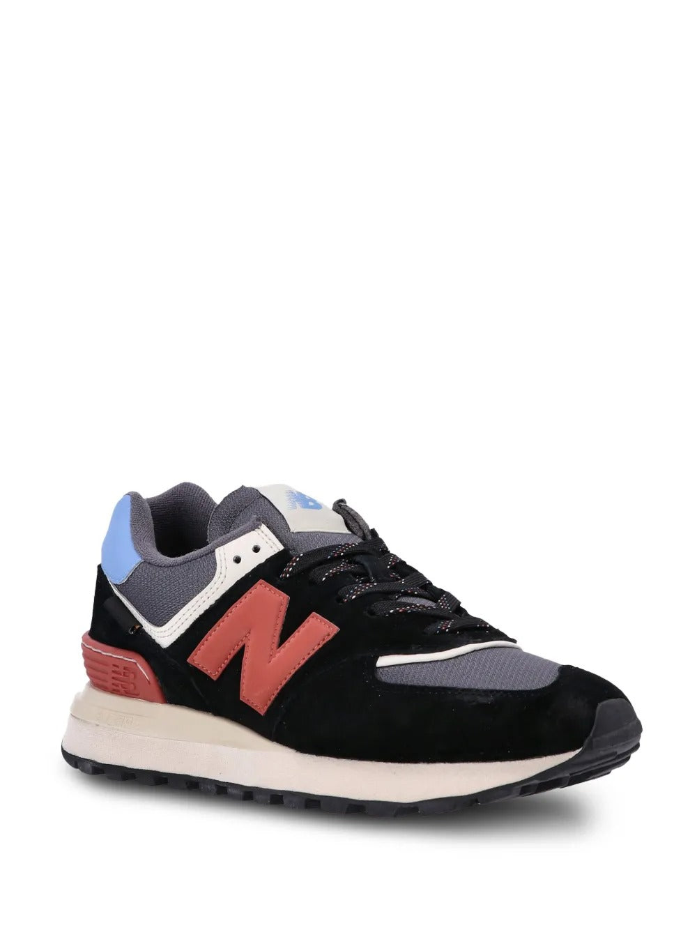 NB 574 - Black/Dark Grey/Red/Sky Blue