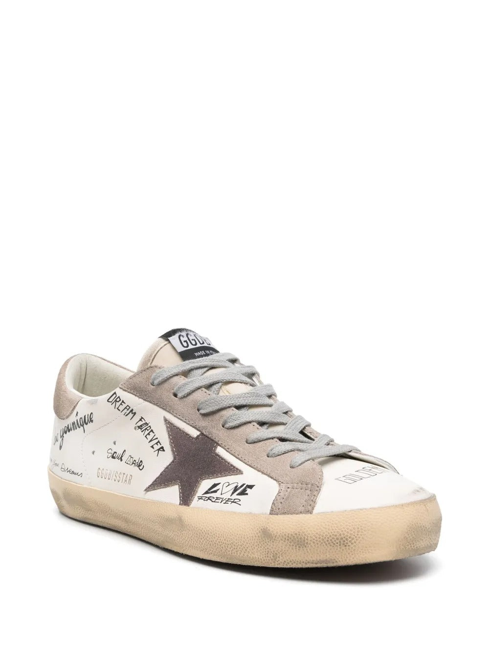 GGS Super-Star Leather Sneakers – Text Print White/Beige