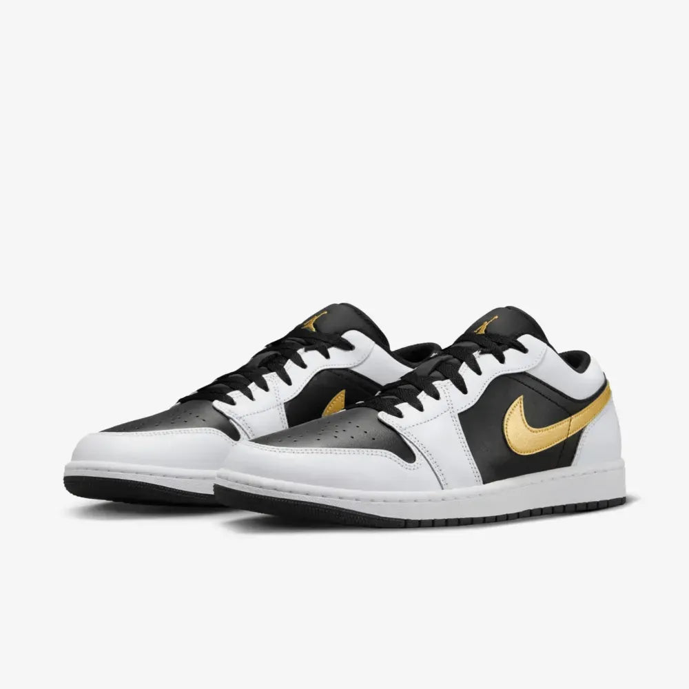 AJ 1 Low - White Black Metallic Gold Swoosh