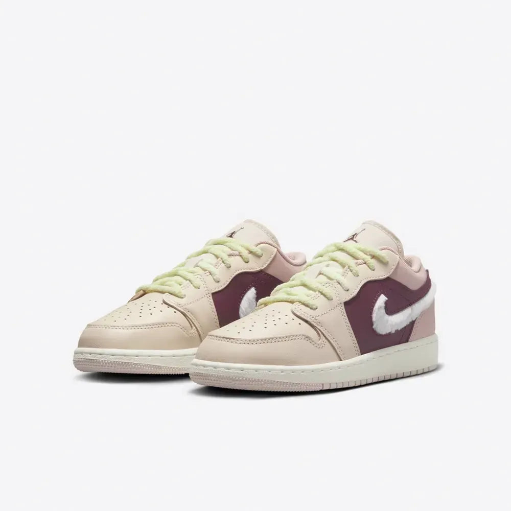 AJ 1 Low - Fur Swoosh Pink Oxford