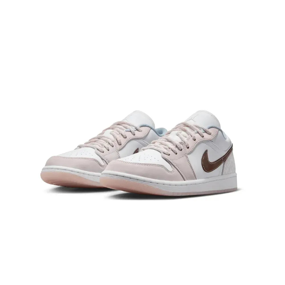 AJ 1 Low - White Ironstone White Light Soft Pink