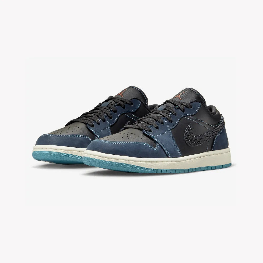 AJ 1 Low - Black Dark Obsidian Snakeskin
