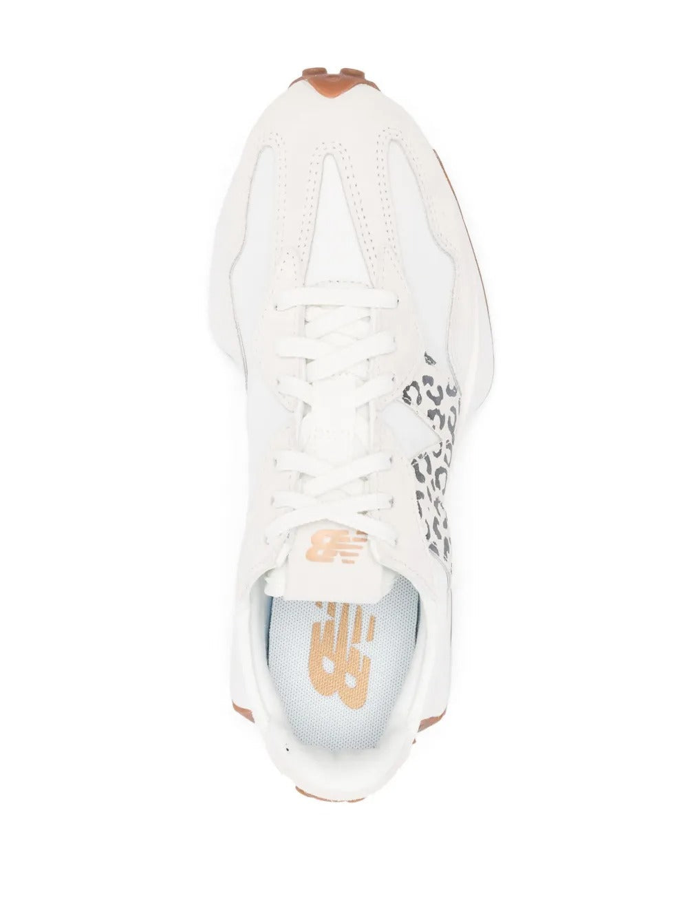 NB 327 - White/Light Beige/Leopard Print