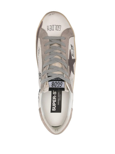 GGS Super-Star Leather Sneakers – Text Print White/Beige