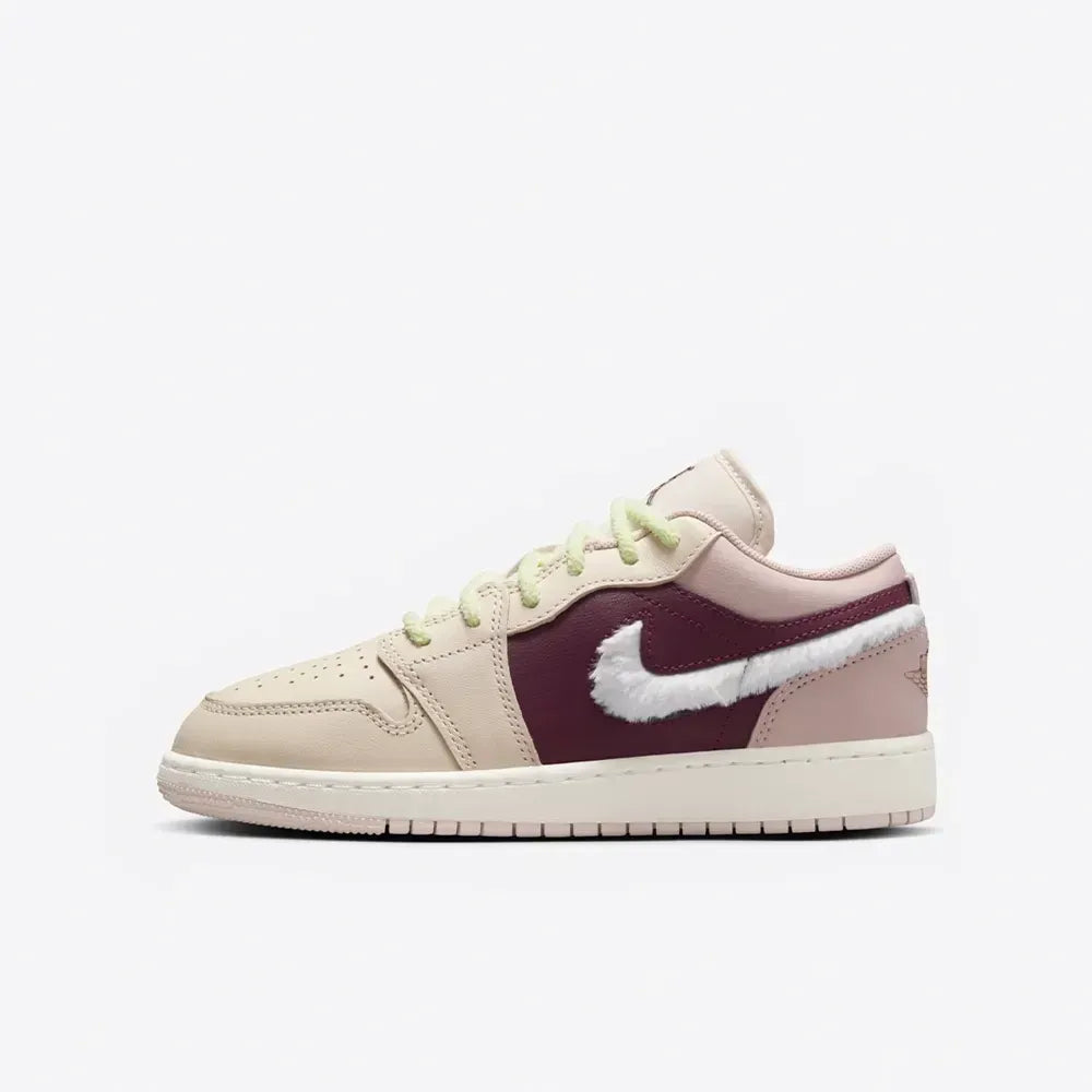 AJ 1 Low - Fur Swoosh Pink Oxford