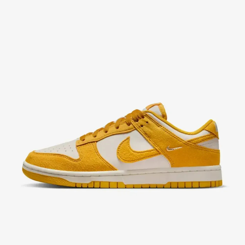 NK Dunk Low - Dark Sulfur Gold Mini Swoosh