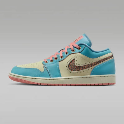 AJ 1 Low - Denim Turquoise Red Stardust Light Stone Smoky Blue