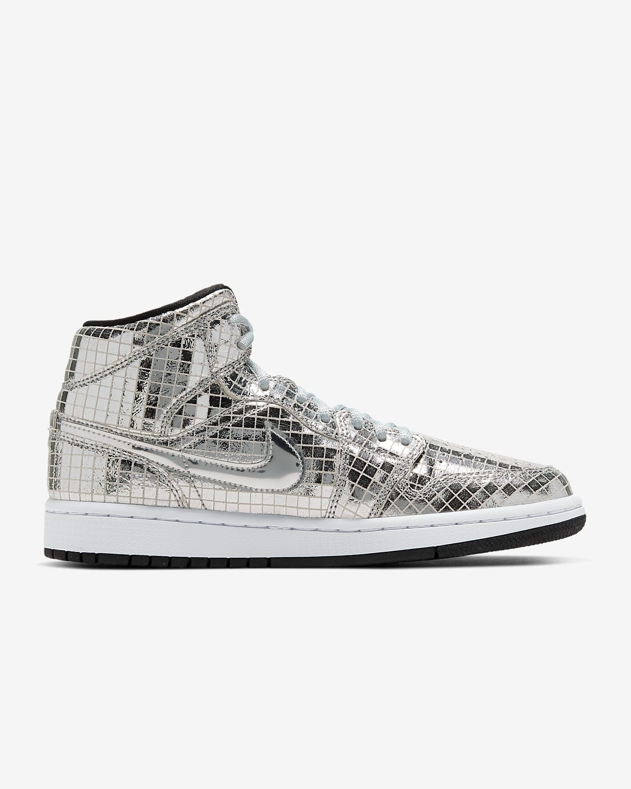 AJ 1 Mid Metallic Silver