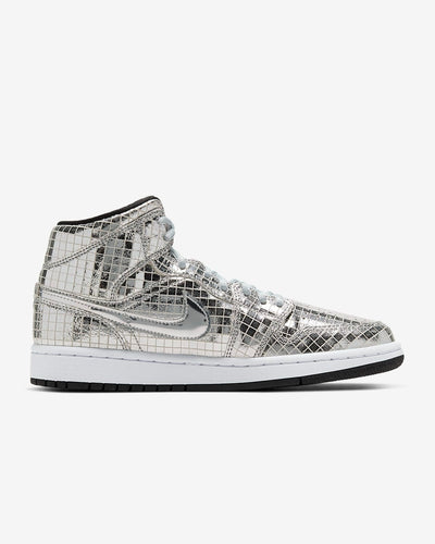 AJ 1 Mid Metallic Silver