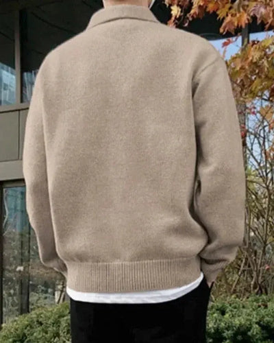 Wool Polo Sweater – Beige