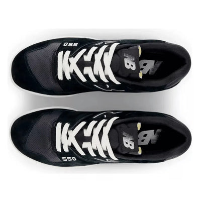 NB 550 Suede Perforated Leather – Black/White