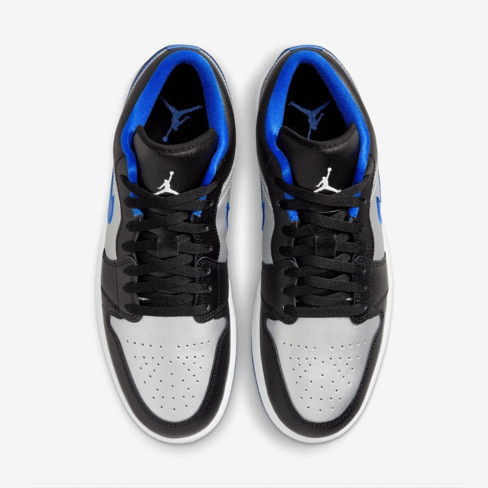 AJ 1 Low - Black White Game Royal Platinum