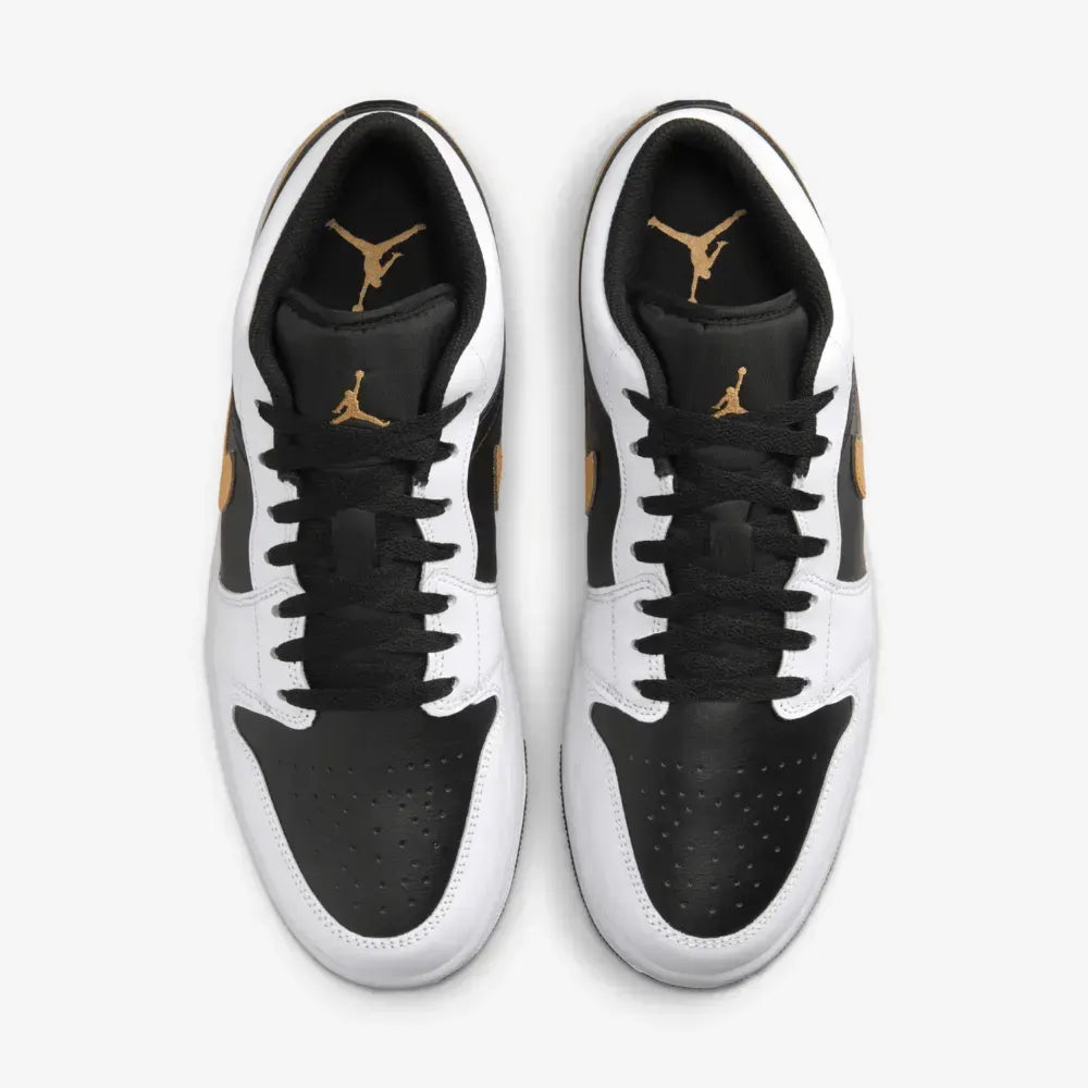 AJ 1 Low - White Black Metallic Gold Swoosh