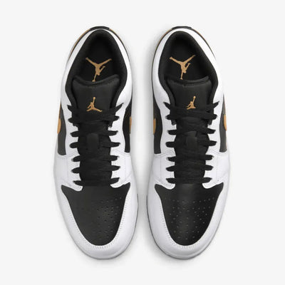 AJ 1 Low - White Black Metallic Gold Swoosh